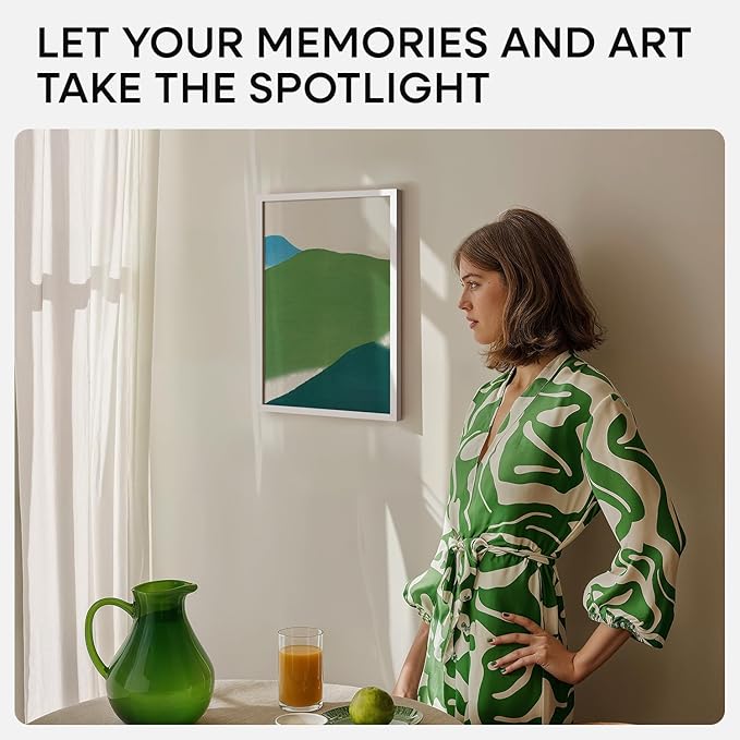 Homeforia 11x17 White Wood Frame, High End Oak 17 x 11 White Wooden Picture Frames with Mat 8 by 12, 11x17 Poster Frame Matted to 8x12 inch Photo, 17x11 Thin Frames, Tempered Glass, Wall Kit, Set of 1