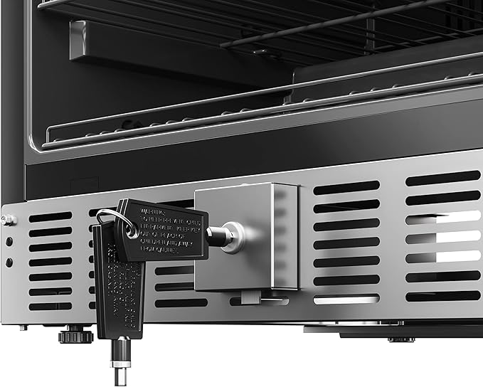 KoolMore 23.4” Inches Small Built-In Glass Door Refrigerator and Beverage Cooler for Soda Cans, 6 Wire Shelves, Adjustable Temperature Range [5.1 Cu. Ft.], 24" Inch (KM-BIR5C-GD)