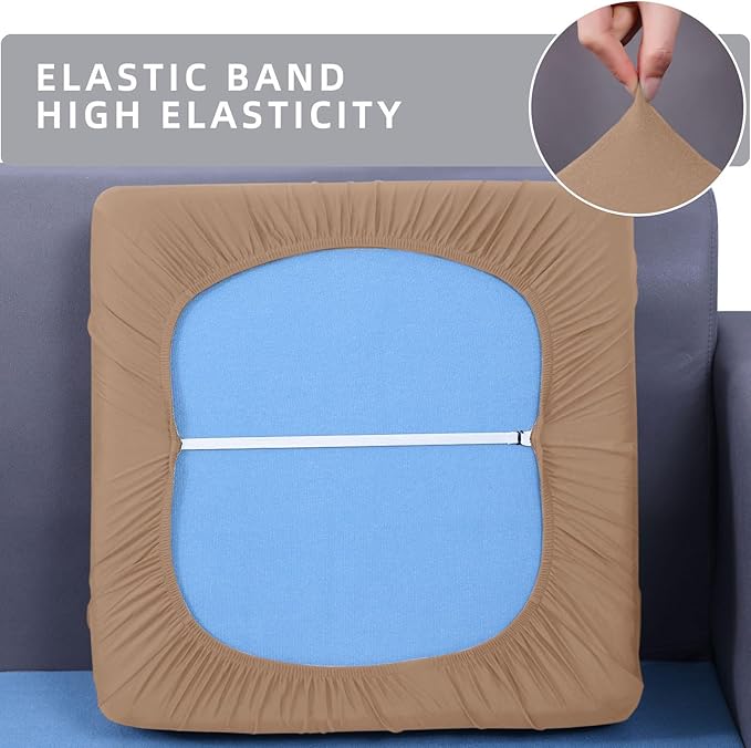 hyha Waterproof Couch Cushion Covers, Sectional Sofa Slipcovers Washable, L Shape Chaise Dog Couch Covers for Sectional Sofa, Universal Furniture Protector (1 Piece for Chaise, Camel)