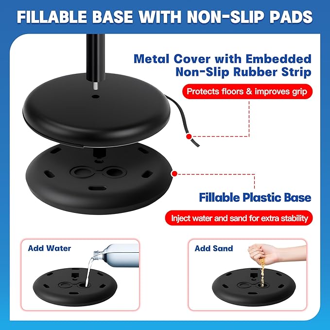 6Pack Sign Holder Stand - 8.5x11 Inch Adjustable Floor Standing Sign Stand for Display, Pedestal Poster Stand for Vertical & Horizontal View, Indoor & Outdoor Use for Business & Store - Black