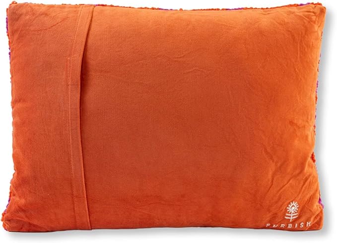 FURBISH Hook Decorative Throw Pillow - Fire - 12"x16" - Small Embroidered Designer Pillow for Living Room, Couch, Sofa, Chair & Bed - Eclectic Home Decor