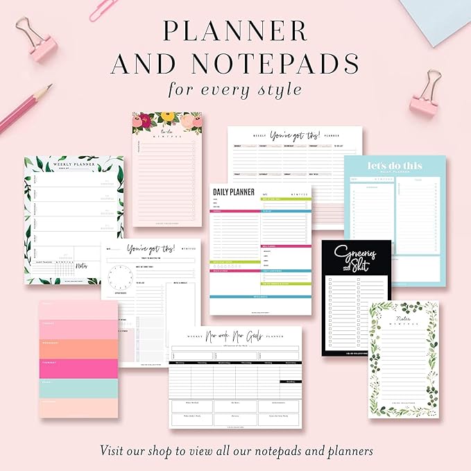 Bliss Collections Monthly Planning Pad, To Do List Notebook - Undated Tear-Off Sheets Notepad - Work Calendar, Organizer, Scheduler for Goals, Tasks - Get Stuff Done, 12" x 18", 18 Sheets