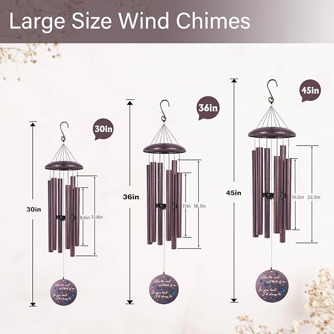 ASTARIN Memorial Butterfly Deep Tone Wind Chimes Personalized, Sympathy Remembrance Gifts for Loss of Mom Dad, Bereavement Gifts for Condolence Funeral, Garden Decoration