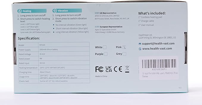 Slimpal Heating Pad for Period Cramps, Portable Cordless Electric Heating Pad for Menstrual Pain Relief Heat Belt, Rechargeable Wearable Heat Pad Gifts for Her Women Girl Wife Girlfriend, Pink