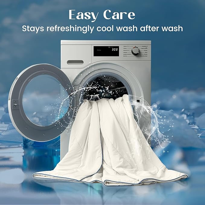 Dream Valley®Outlast®Deepsleep Cooling Comforter, King Size, NASA-Grade Space Technology Cooling Blanket for Hot Sleepers Night Sweats, Q-Max > 0.45 Aerocool™Breathable, Ivory, 106"x90"