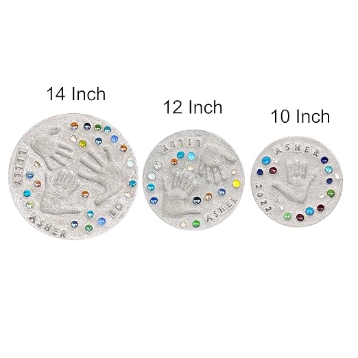 Large DIY Stepping Stone Kit, Handprint Stepping Stone, Mother's Day Gift, Footprint Stepping Stone (10 Inch)