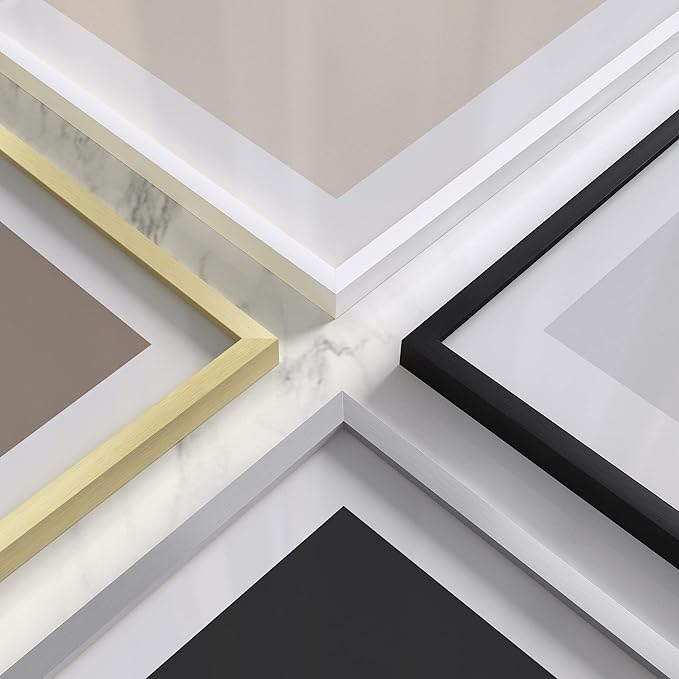 HAUS AND HUES 16x24 White Picture Frame - White 16x24 Frame Aluminum, Vertical & Horizontal Hanging, Shatterproof Plexiglass - Ideal for Home, Room, Office Decor (16x24 in, White)