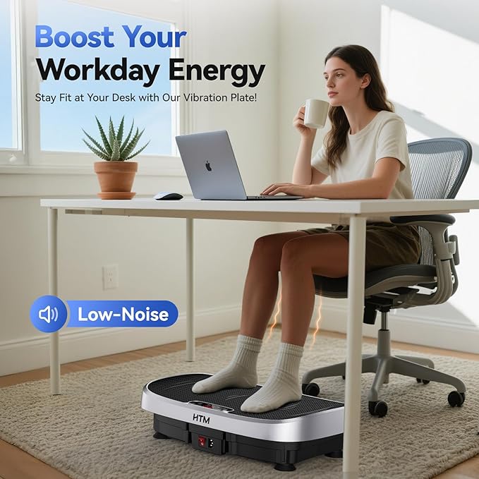 Vibration Plate Exercise Machine - 330lbs Weight Capacity, 120 Speed Levels, 5 Program Modes - Full Body Workout for Home Fitness, Toning & Wellness, LED Display, Low Noise Motor