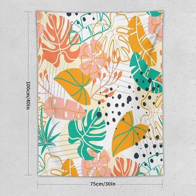 ICMOLYYENLO Tropical Palm Leaves Wall Tapestry, Wall Art for Room Decoration Beautiful Wall Hanging for Bedroom Living Room Dormitory Apartment 40x60 Inch