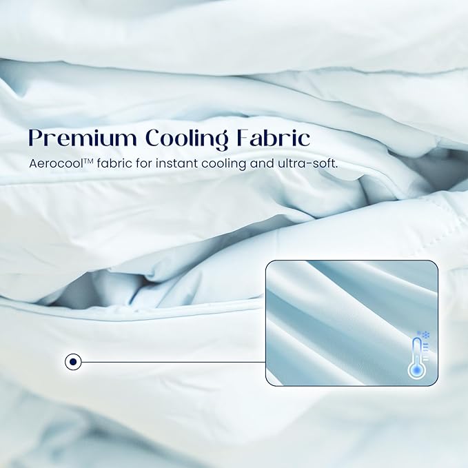 Dream Valley®Outlast®Deepsleep Cooling Comforter, King Size, NASA-Grade Space Technology Cooling Blanket for Hot Sleepers Night Sweats, Q-Max > 0.45 Aerocool™Breathable, Dream Blue, 106"x90"