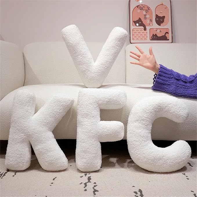 MOJUN Letter Pillows, Soft Plush Decorative Initial Letter Shaped Throw Pillows for Sofa Couch Bed, Cute Letter Pillows English Alphabet A to Z for Living Room Bedroom Floor Car Decoration, P
