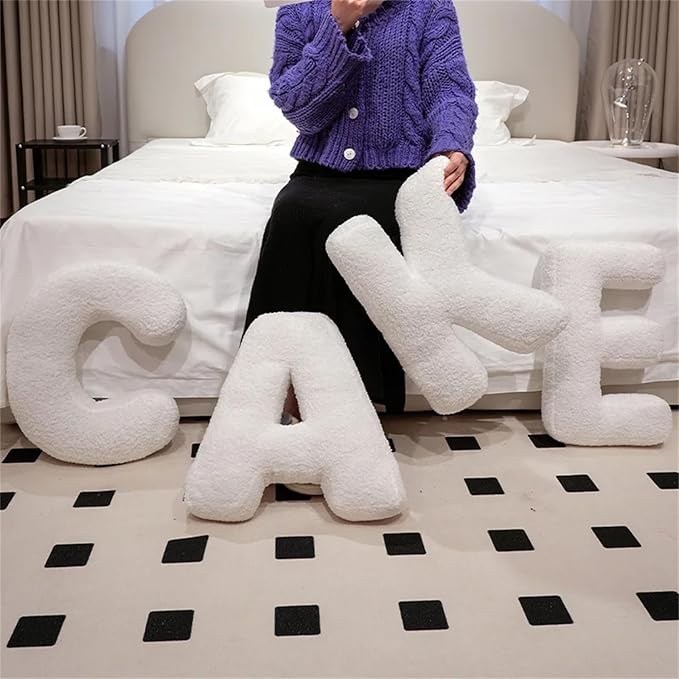 MOJUN Letter Plush Pillow, Soft Sofa Cushion Nursery Decor Kids Room Throw Pillow Cute A to Z Initial Letter Pillow Alphabet Cushion for Sofa Couch Living Room Bed Car Decoration, K