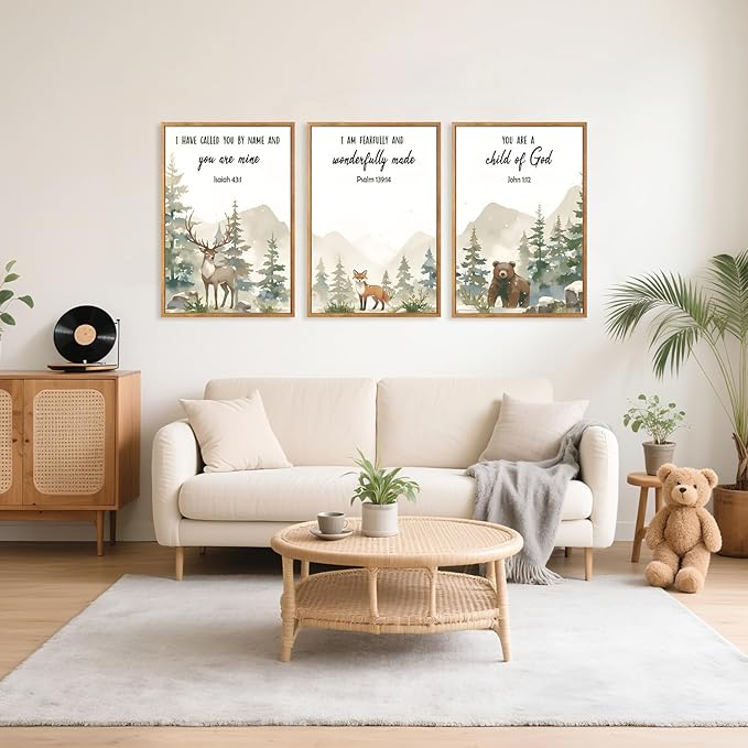 HPNIUB Bible Verses Canvas for Kids, You are A Child of God Scripture Wall Art, Jungle Animals Christian Religious Wall Decor, Ready to Hang for Nursery, Classroom, Bedroom, Playroom- 16"x24"x3
