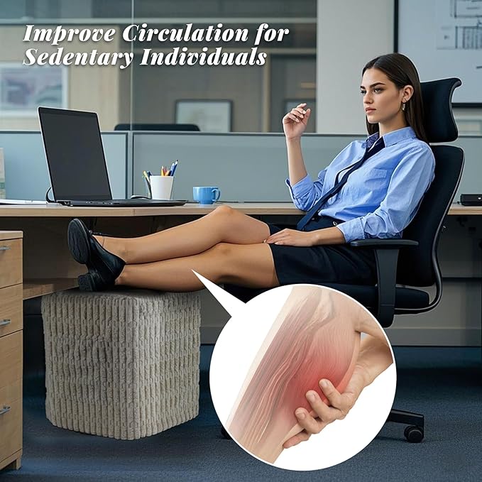 Hexagon Pouf Ottoman Stuffed with 2 Pockets & Handle, Comfort Corduroy Poufs, Non-Slip Foot Stool Storage Ottoman, Foam Floor Poufs Foot Rest for Couch, Bedroom (Beige)