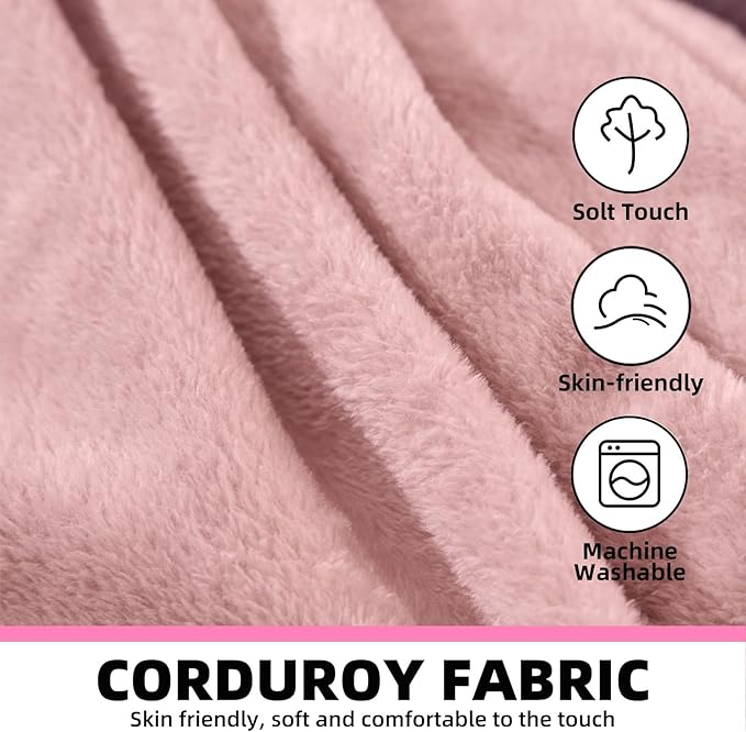 4FT Large Bean Bag Chairs,Big Adult Size Memory Foam Beanbags with Filler Included,Machine Washable Corduroy Cover,Ultra Soft Plush Gaming Bing Bag Puff Chair for Dorm, Living Room & Bedroom (Pink)