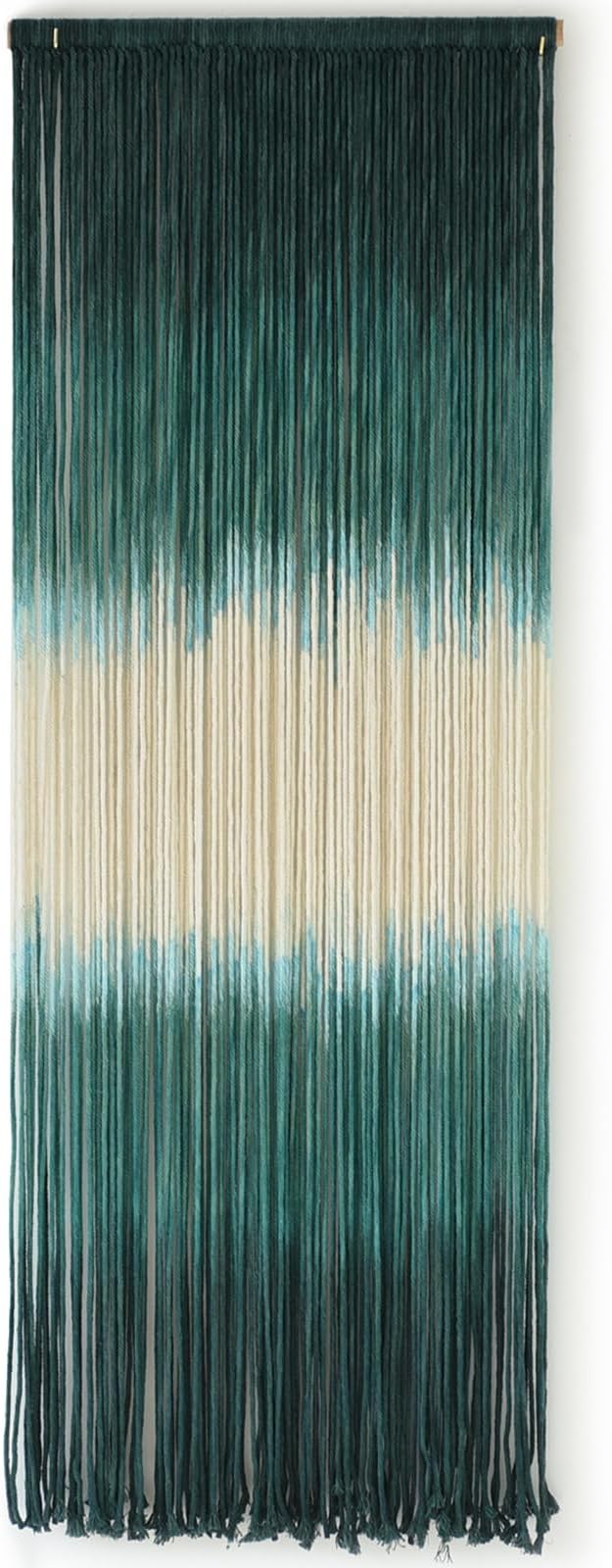 Macrame Wall Hanging Green Boho Handmade Ombre Wall Art Decor for Living Room Bedroom Fiber Art 15''W*43''L