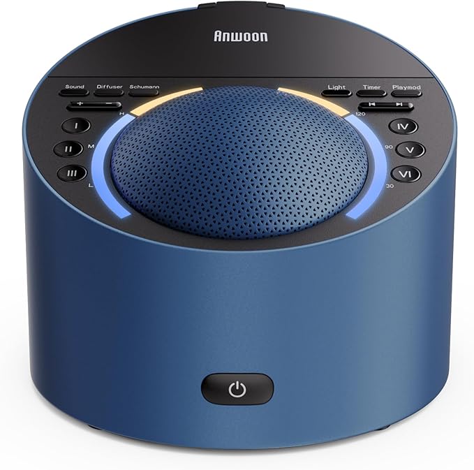 Sound Machine & Soothing Light |Optional Expan. Aroma Diffuser & Schumann Resonance (Add'l Purchase) |Premium Metal Shell with 50+ Calming Sounds System for Sleep, Focus, Relaxation –Adults Kids Baby