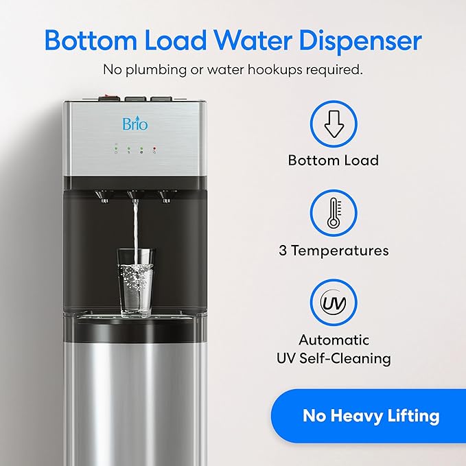 Brio Self Cleaning Bottom Loading Water Cooler Water Dispenser – Limited Edition - 3 Temperature Settings - Hot, Cold & Cool Water