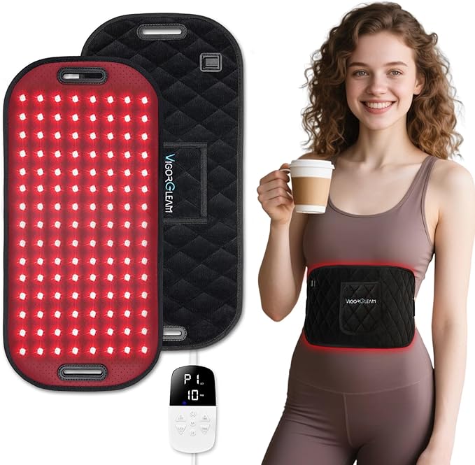 Red Light Therapy for Body,Infrared Light Therapy Heating Pad for Back|Knee|Waist|Hands|Feet Pain Relief,Portable 660nm&850nm Home Red Light Therapy Belt Wrap Gift for Women Men