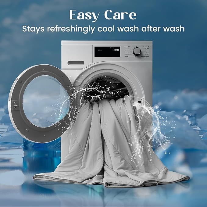 Dream Valley®Outlast®Deepsleep Cooling Comforter, Full/Queen Size, NASA-Grade Space Technology Cooling Blanket for Hot Sleepers Night Sweats, Q-Max > 0.45 Aerocool™Breathable, Cool Grey, 90"x90"