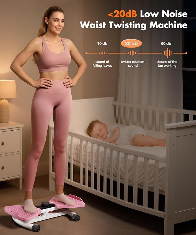 Waist Twisting Machine Fitness Tool, Ab Twister Board with the Smart LED Digital Monitor, 300LBS Capacity & 20dB Ultra-Quiet, Anti-Slip Home Gym Workout Equipment for Women Belly Fat