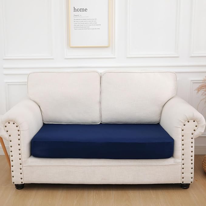 hyha Waterproof Couch Cushion Covers, Stretch Sofa Couch Seat Slipcover for Dog Washable, Non-Slip Waterproof Outdoor Cushion Covers for Patio Furniture Replacement (1 Piece for Medium, Navy)