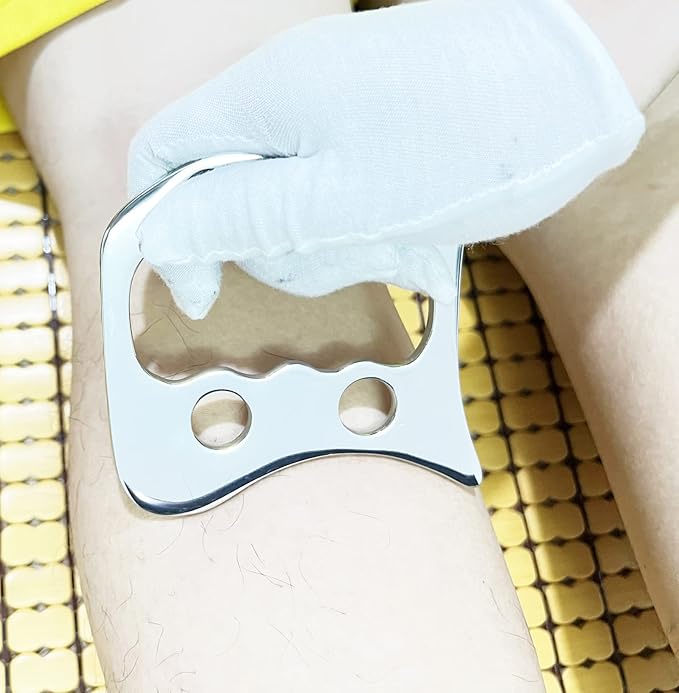 Gua sha Tool gua sha Stainless Steel iastm Tool Gussha Massage Tool Muscle Scraping Tool for Soft Tissue Therapy and Reduce Arms,Back, Legs, Neck Muscle Pain(DN)………