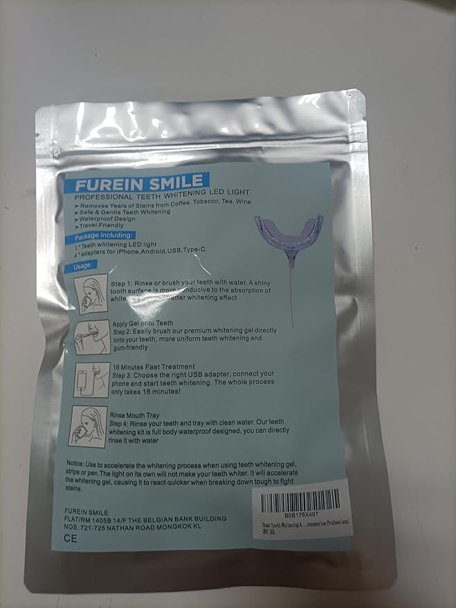 Teeth Whitening Accelerator Light, 32x Blue LED Light Mouth Tray Teeth Whitening Enhancer Light Trays Connected with iPhone/Android/USB for Home Use