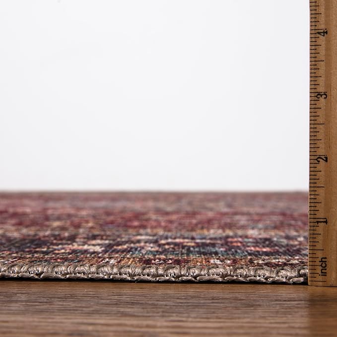 Keen Home Design 2x7 Rug - Machine Washable Runner Rug with Non-Slip Backing, Ideal for Hallway, Entryway, Kitchen, Laundry Room - Vintage, Easy Clean, Durable, Low Pile Rug - (2'6" x 7')
