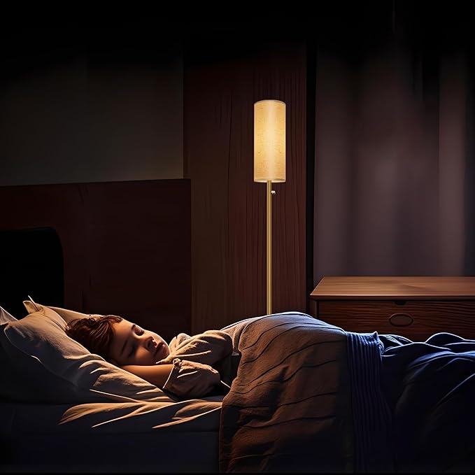 Dimmable Gold Floor Lamp for Living Room,Modern Standing Lamp with Marble Base,LED Bulb Included,Floor Lamps for Bedroom, Living Room,Office,Reading and Nursery(Gold Floor Lamp)