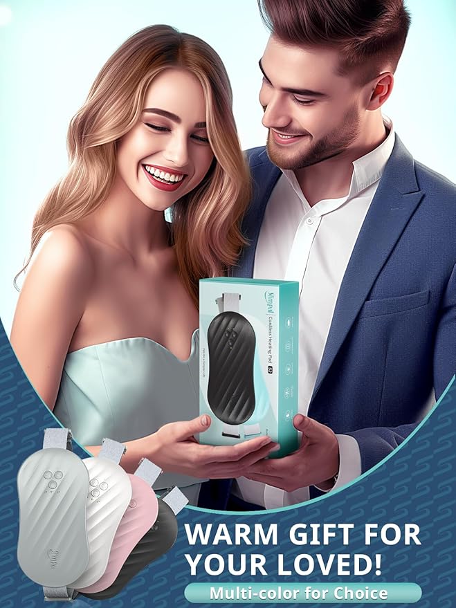 Slimpal Heating Pad for Period Cramps, Portable Heating Pad for Menstrual Relief, Electric Cordless Heating Belt for Back, Belly, Waist, Stomach, Wearable Heat Belt Gifts for Her Women Girl, Grey