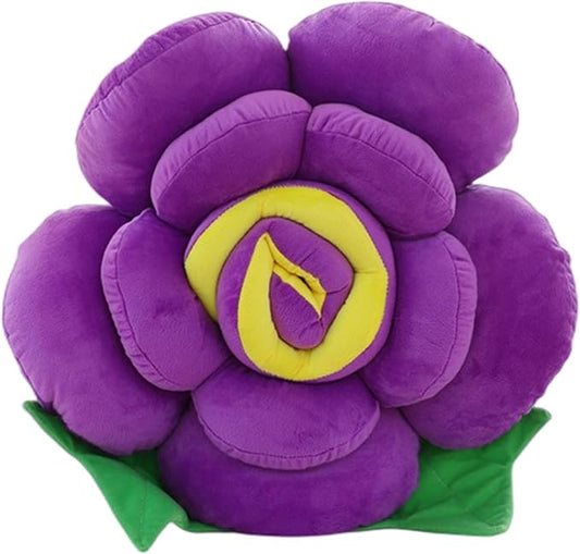 Plush Flower Pillow, Cushion, Office, Home, Sofa, car Decoration, Valentine's Day, Thanksgiving, 50cm(19.68 inch), Purple
