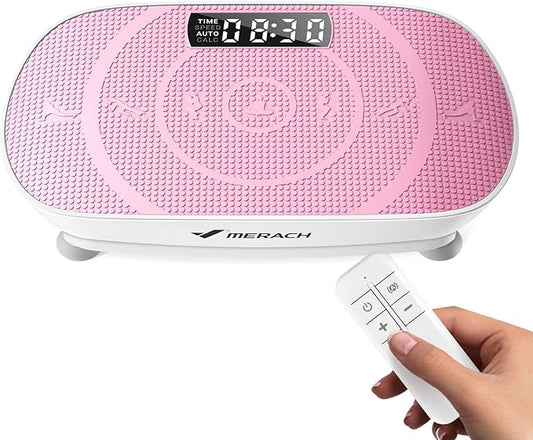 MERACH Slim Vibration Plate Exercise Machine, Vibration Plate for Lymphatic Drainage Weight Loss, Vibrating Plate with Real-Time Calorie Tracking on LED Display, Workout Equipment for Home Women Men