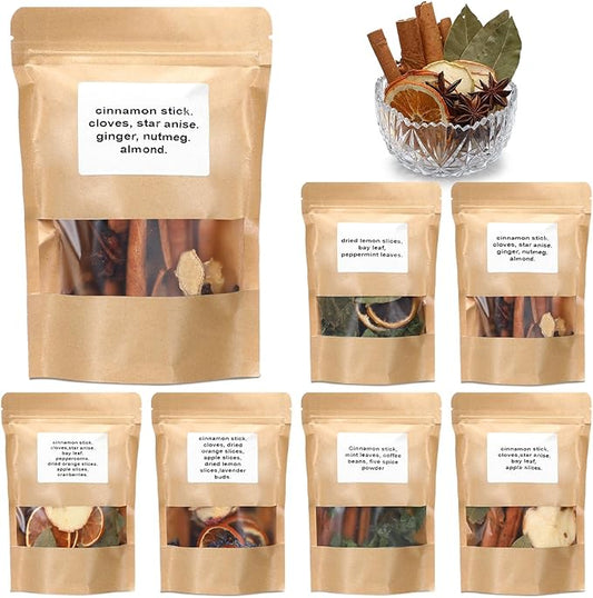 6 Pack Fall Stovetop Potpourri Autumn Simmer Pot Kit Christmas Dried Orange Slices Cinnamon Stick Air Freshener Sachet Ingredients Bowl Filler Decor for Holiday Fragrance Housewarming Gift