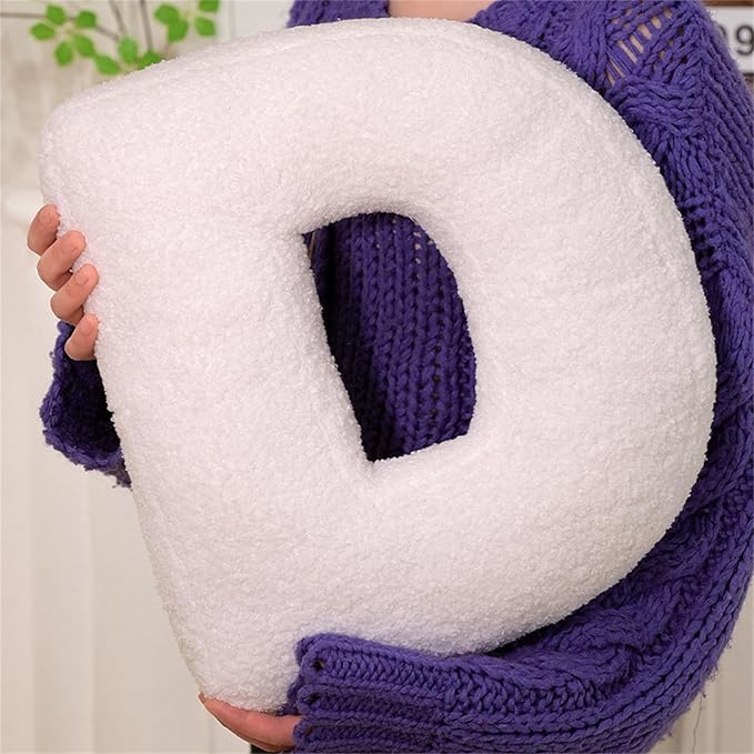 MOJUN Letter Plush Pillow, Soft Sofa Cushion Nursery Decor Kids Room Throw Pillow Cute A to Z Initial Letter Pillow Alphabet Cushion for Sofa Couch Living Room Bed Car Decoration, D