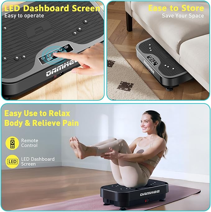 Vibration Plate Exercise Machine for Lymphatic Drainage, 2025 Advanced Triple Motors Vibrating Equipment for Weight Loss, Whole Body Workout with Magnetic Acupoints, Gym Home Shake Board for Fitness