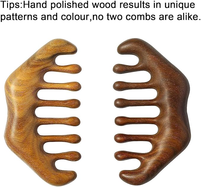 Massage Wooden Comb,Wood Wide Tooth Hair Comb, Scraping Scalp Massage,Handheld No Static Head Tool,1 Pieces.