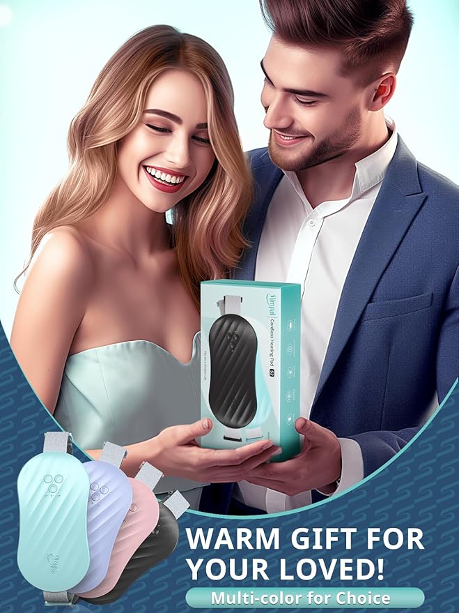 Slimpal Heating Pad for Period Cramps, Portable Heating Pad for Menstrual Relief, Electric Cordless Heating Belt for Back, Belly, Waist, Stomach, Wearable Heat Belt Gifts for Her Women Girl, Black