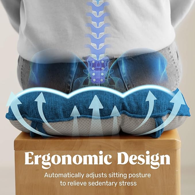 puredown® Chair Cushions for Dining Chairs, Tufted Memory Foam Chair Pads with Non-Slip Backing, Kitchen Seat Cushions with Ties, Washable Seat Pads Set of 4, 15.5" x 15.5" x 4", Navy