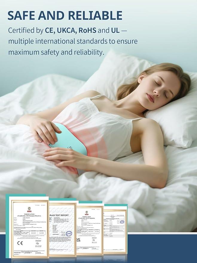 Slimpal Period Heating Pad for Cramps, FSA HSA Eligible, Portable Heat Pad for Menstrual Cramp Relief, Electric Cordless Heating Belt, 3 Timer Auto Off, Gifts for Women Girl, Light Grey