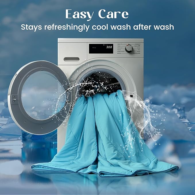 Dream Valley®Outlast®Deepsleep Cooling Comforter, Throw Size, NASA-Grade Space Technology Cooling Blanket for Hot Sleepers Night Sweats, Q-Max > 0.45 Aerocool™Breathable, Dream Blue, 60"x80"