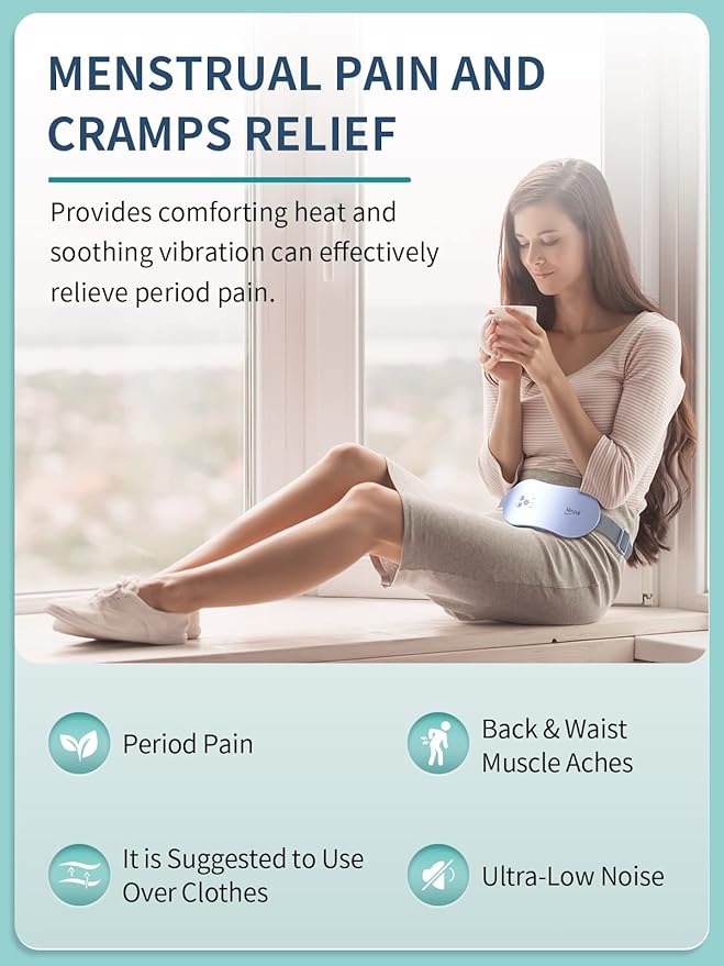 Slimpal Period Heating Pad for Cramps, FSA HSA Eligible, Portable Heat Pad for Menstrual Cramp Relief, Electric Cordless Heating Belt, 3 Timer Auto Off Setting, Gifts for Her Women Girl Wife, Purple