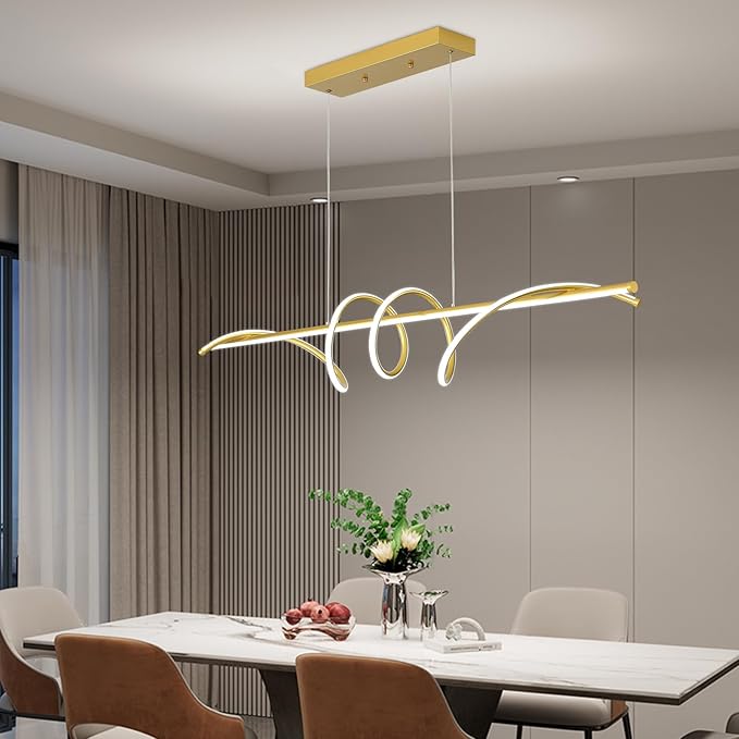 Modern Chandelier, Dimmable LED Pendant Light, Ring Chandelier for Living Room, Dining Room, Kitchen, Bedroom