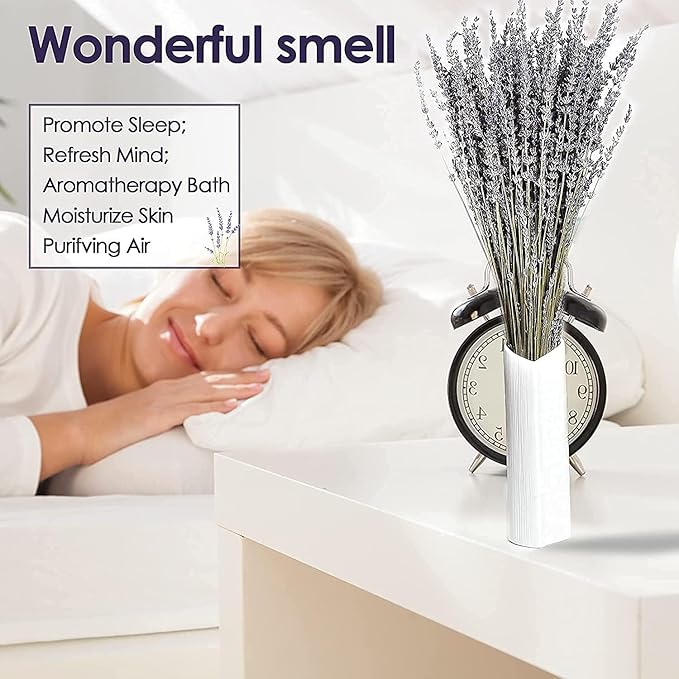 6 Packs Natural Dried Lavender Flowers Bouquet with Stems (14-17 Inches, 540-600 Stems Total) - Home Fragrance for Drawers, Wedding Decor & Photography Props, DIY Crafts Supplies & ,Gifts for Her