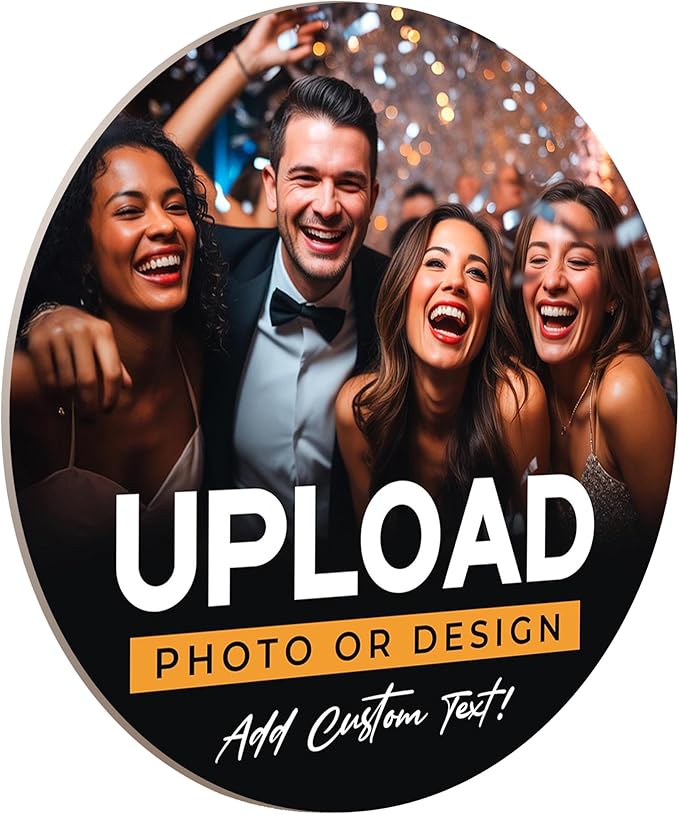 60 Pack, Personalized Drink Coasters, Custom Cardboard Coasters with Photo and Text, Design Your Own Coaster for Events, Parties, Bars, and Unique Gifts, 3.95" Round