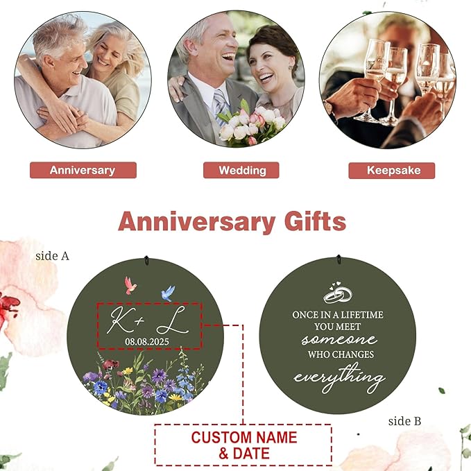 2025 Wedding Wind Chimes for Couple, Deep Tone Personalized Wind Chime, Wedding Gifts for Couples, Customized Windchime for Husband/Wife