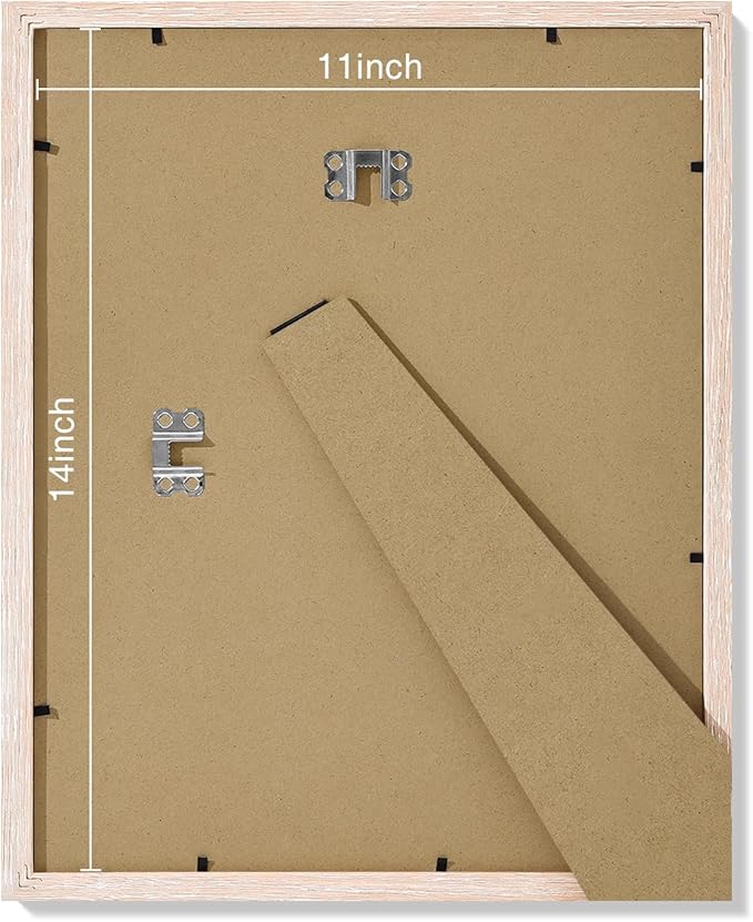 Vittanly 11x14 Picture Frames Set of 9, Shatter Resistant Plexiglass, Display 8x10 Pictures with Mat or 11x14 without Mat, Photo Frames for Wall or Tabletop, Engineered Wood, Rustic Pink