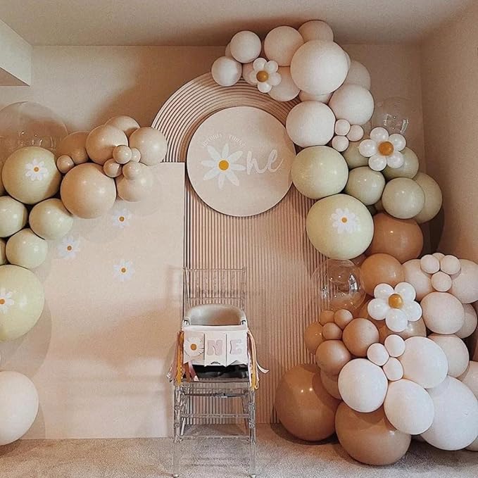 130pcs Coffee Brown Balloons Different Sizes 18" 12" 10" 5" Tan Latex Balloon Garland Arch Kit for Birthday Baby Shower Graduation Wedding Gender Reveal Anniversary Party Decorations