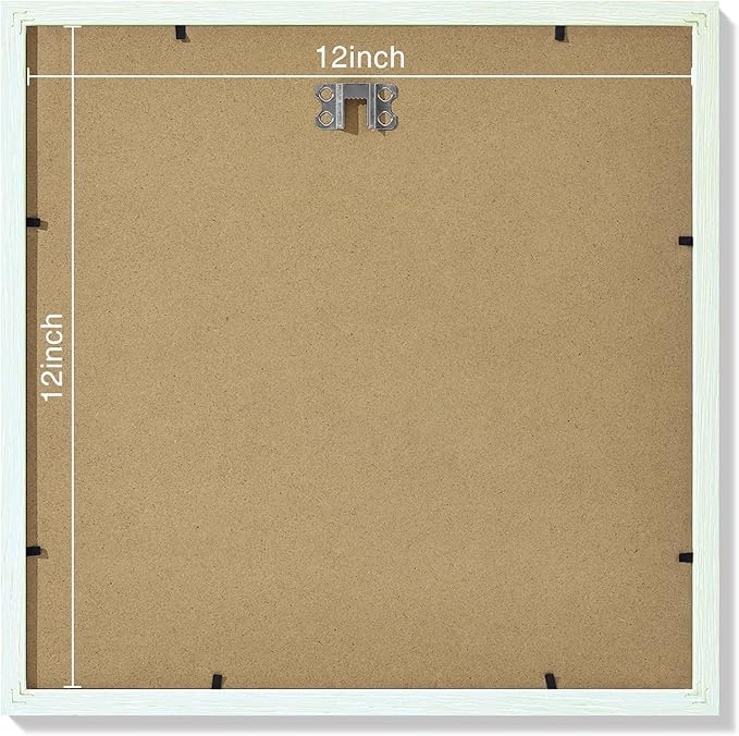 Vittanly 12x12 Picture Frames Set of 9, Shatter Resistant Plexiglass, Display 8x8 Pictures with Mat or 12x12 without Mat, Photo Frames for Wall Mount, Engineered Wood, Vintage Green