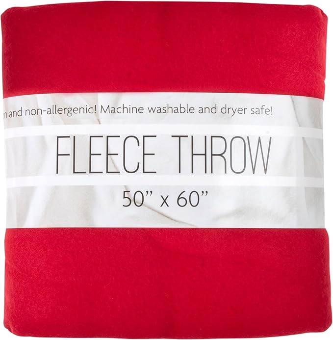 50x60 Throw Blankets, Ultra Soft Hypoallergenic Fleece Fall Throw Blanket for Livingroom, Couch, Chair, Bed, Red
